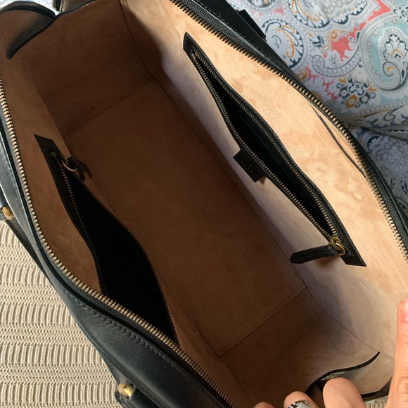 Gucci black leather Rajah tiger top handle tote overnight bag weekender - Picture 12 of 16